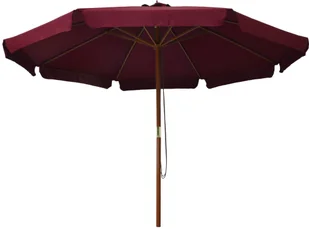 vidaXL Parasol ogrodowy na drewnianym słupku, 330 cm, burgundowy vidaXL - Parasole ogrodowe - miniaturka - grafika 3