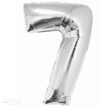 GoDan Balon foliowy cyfra 7, 34", srebrna FG-C85S7 - Balony i akcesoria - miniaturka - grafika 2