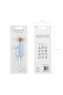 PartyDeco Świeczka urodzinowa Cyferka 1 4Y42CK 4Y42CK SAM  ONE SIZE - Urodziny dziecka - miniaturka - grafika 3