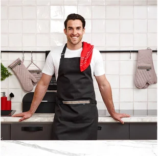 Ladelle FARTUCH KUCHENNY Professional Ladelle - CZARNY L40253 - Fartuchy i rękawice kuchenne - miniaturka - grafika 3