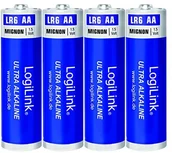 Baterie i akcesoria - LogiLink bateria AA Mignon 1.5 V (Blister zawierający 4 sztuki), Ultra Power Alkaline LR6, do różnych urządzeń, takich jak np. piloty, zabawki, czujki dymu, itp. LR6B4 - miniaturka - grafika 1