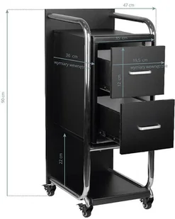 GABBIANO POMOCNIK FRYZJERSKI SOLO SREBRNO CZARNY 135395 - Meble fryzjerskie - miniaturka - grafika 10