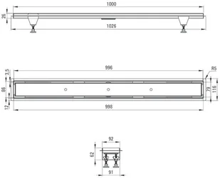 Odpływ liniowy odwracalny 100 cm Deante KOS_010D - Odpływy liniowe - miniaturka - grafika 8