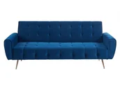 Sofy i kanapy - Vente-Unique 3-osobowa sofa rozkładana klik-klak z weluru POLANI - Kolor granatowy - miniaturka - grafika 1