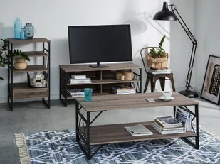 Beliani Stolik kawowy dąb sonoma BOLTON - Ławy i stoliki kawowe - miniaturka - grafika 2