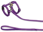 Szelki dla kotów - Nobby kot komplet Dots, liliowy - miniaturka - grafika 1