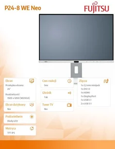 Fujitsu Fujitsu Monitor P24-8 WE Neo S26361-K1647-V140 S26361-K1647-V140 - Filtry prywatyzujące - miniaturka - grafika 3