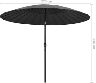 vidaXL Parasol ogrodowy na słupku aluminiowym, 270 cm, antracytowy vidaXL - Parasole ogrodowe - miniaturka - grafika 7