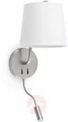 Lampy ścienne - Faro Lorefar Materiałowa lampa ścienna Berni z lampką do czyt. - miniaturka - grafika 1