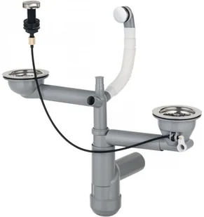 Deante Space-Saver Lux Syfon do zlewozmywaka granitowego 1,5 i 2-komorowego stal ZXY9918 - Syfony - miniaturka - grafika 4