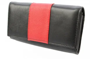 PolskaGalanteria.pl Portfel Damski PolskaGalanteria Z Wstawką Długi Suwak Skóra Naturalna CZARNY WZÓR I D14-WST - Portfele - miniaturka - grafika 9