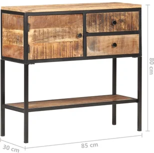 vidaXL Szafka, 85x30x80 cm, surowe drewno mango 320486 - Szafki do salonu - miniaturka - grafika 16