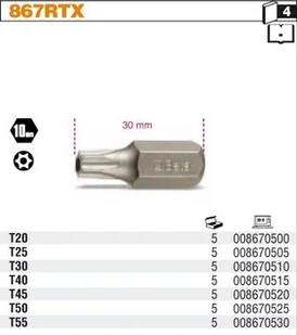 Beta KOŃCÓWKA WKRĘTAKOWA TAMPER RESIST.TORX45 867RTX/45 - Klucze i nasadki - miniaturka - grafika 2