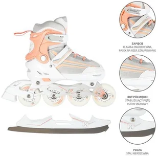 Nils EXTREME NH18190 2w1 BIAŁO-RÓŻOWY ROZM.S(29-33) ŁYŻWOROLKI Z WYM. PŁ. HOKEJOWĄ EXTREME - Rolki Nils EXTREME NH18190 2w1 BIAŁO-RÓŻOWY ROZM.S(29-33) ŁYŻWOROLKI Z WYM. PŁ. HOKEJOWĄ EXTREME - Rolki - miniaturka - grafika 3