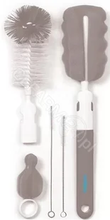 BabyOno zestaw szczotek do butelek i smoczków z wymienną rączką z mini gąbką szary 1 komplet [735/03] 9091137 - Kubki dla dzieci - miniaturka - grafika 3