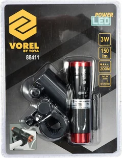 Vorel LAMPA ROWEROWA PRZEDNIA LED CREE 3W ALUMINIOWA 88411 VOREL ZYSKAJ RABAT 30 ZŁ 88411 - Lampki rowerowe - miniaturka - grafika 6