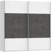 Szafy - shumee Szafa ubraniowa Biały Beton ciemnoszary - miniaturka - grafika 1