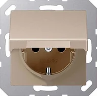 Gniazdka elektryczne - Jung JUNG gniazdo wtykowe z zestykiem ochronnym 16 A 250 V nietłukące z zabezpieczeniem przed dotykiem i rozkładana pokrywa z serii A Szampan, Złoto, 1 sztuki, a 1520 bfkiklch - miniaturka - grafika 1
