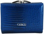 Portfele - Conti Mały portfel damski lakierowany - CROCO - Granatowy 5423-A-4 - miniaturka - grafika 1