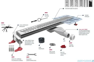 Wiper New Premium Ponente Odpływ liniowy z kołnierzem 70 cm szlif 100.1972.02.070 | - Odpływy liniowe - miniaturka - grafika 5