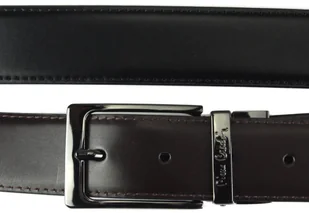 Pierre Cardin Uniwersalny czarny męski Pasek FWJX5 DOUBLE BLACK-BROWN - Paski - miniaturka - grafika 4