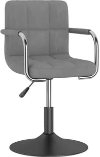 Fotel biurowy, krzesło biurowe vidaXL Obrotowe krzesło biurowe, jasnoszare, tapicerowane aksamitem! 334606 - Fotele i krzesła biurowe - miniaturka - grafika 2