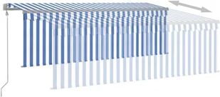 VidaXL Lumarko Automatycznie zwijana markiza z zasłoną, 4x3 m, niebiesko-biała 3069306 VidaXL - Markizy - miniaturka - grafika 5