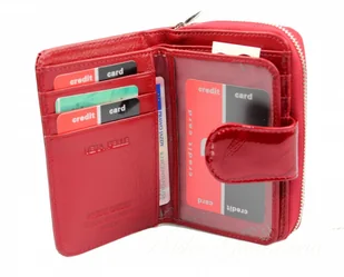 Pierre Cardin Portfel Damski Skóra Naturalna Z Suwakiem Piórnik 13 cm Lakierowany - Portfele - miniaturka - grafika 10