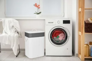 Kosz bambusowy na pranie 80L biało-szary - Kosze na bieliznę - miniaturka - grafika 7