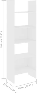 vidaXL Regał na książki biały 60x35x180 cm płyta wiórowa 803407 - Regały - miniaturka - grafika 9
