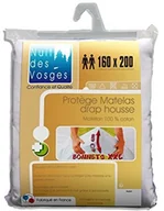 Prześcieradła - Nuit des Vosges Nuit des Vosges Aubin ochraniacz na materac chłonny z czapką prześcieradło z gumką bawełna białe 160 x 200 cm 3275192200829 - miniaturka - grafika 1