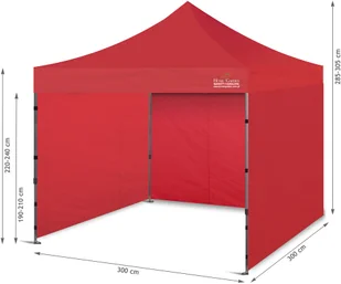 Home&Garden Namiot handlowy 300 x 300 cm czerwony 555118 - Pawilony ogrodowe - miniaturka - grafika 3