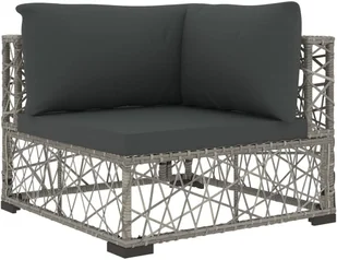 vidaXL 5 częściowy zestaw wypoczynkowy do ogrodu poduszki rattan PE szary 46808 46808 - Meble ogrodowe - miniaturka - grafika 5