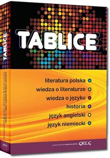 Greg Tablice: literatura polska, wiedza o literaturze, wiedza o języku, historia, język angielski, język niemiecki - Praca zbiorowa - Materiały pomocnicze dla uczniów - miniaturka - grafika 2