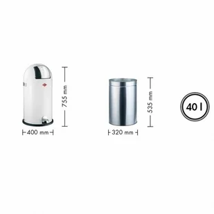 Wesco Kosz na śmieci 40l KickBoy czarny 177731-62 - Kosze na śmieci - miniaturka - grafika 2
