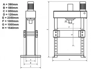 443 44372874 Elektryczna warsztatowa prasa hydrauliczna siła nacisku 200 T) 72874-uniw - Prasy 443 44372874 Elektryczna warsztatowa prasa hydrauliczna siła nacisku 200 T) 72874-uniw - Prasy - miniaturka - grafika 2