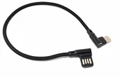 Kable USB - System-S System-S USB typu C 3.1 kabel nylonowy na odwracanym interfejsie USB typ A 2.0 kąt 90° 29 cm 10069071283368 - miniaturka - grafika 1