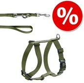 Smycze dla psów - Hunter Komplet London oliwkowy, szelki + smycz - Rozmiar M + smycz 200 cm / 15 mm - miniaturka - grafika 1