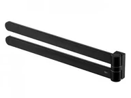 Wieszaki łazienkowe - Bisk Wieszak łazienkowy na ręczniki dwuramienny 42,5 cm FUTURA znal czarny - miniaturka - grafika 1