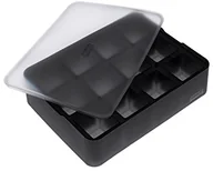 Akcesoria do lodu - Lurch Ice Former Premium z silikonu, z pokrywką do wytwarzania lodu do 12 kostek lodu w rozmiarze 4 cm, czarna, 6.5 x 15.5 x 20.5 cm 240710 - miniaturka - grafika 1