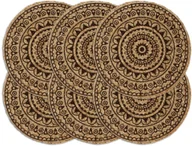 Obrusy i serwetki - vidaXL Maty na stół, 6 szt., ciemnobrązowe, 38 cm, okrągłe, juta - miniaturka - grafika 1