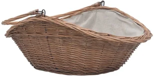 vidaXL Koszyk na drewno z uchwytem, 60x44x55 cm, naturalna wiklina vidaXL - Akcesoria kominkowe - miniaturka - grafika 4