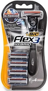 BiC Flex 3 Hybrid zestaw do maszynki do golenia dla mężczyzn, 3 ostrza, 1 uchwyt do golenia i 4 ostrza wymienne 8930161 - Maszynki do golenia i wkłady - miniaturka - grafika 3
