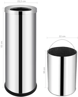FENIKS vidaXL Hotelowy stal nierdzewna, 32 L vidaXL - Kosze na śmieci - miniaturka - grafika 6