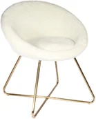 Fotele - Intesi Fotel Karl Velvet Furry beżowy - miniaturka - grafika 1