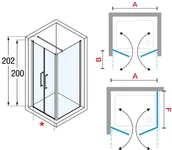 Ścianki i drzwi prysznicowe - Novellini Young 2.0 2B Y22B731H - miniaturka - grafika 1
