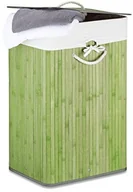 Kosze na bieliznę - Relaxdays Kosz na pranie wys. x szer. x głęb.): ok. 65,5 x 43,5 x 33,5 cm bambus  składana pojemnik na brudną bieliznę prostokątny pojemność 83 L z oprawką z zamkiem na pranie wykonana z bawełny do wyc 10019053 (10019053_53) - miniaturka - grafika 1