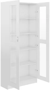 VidaXL Witryna, wysoki połysk, biała, 82,5x30,5x185,5 cm, płyta 802774 VidaXL - Witryny - miniaturka - grafika 5