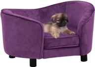 Legowiska dla psów - Vidaxl Lumarko Sofa dla psa, burgundowa, 69x49x40 cm, pluszowa 171024 - miniaturka - grafika 1