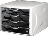 Szafki biurowe - Helit h6129695 szafka z szufladami  "The Chameleon", 4 szufladowa, biały/czarny H6129695 - miniaturka - grafika 1